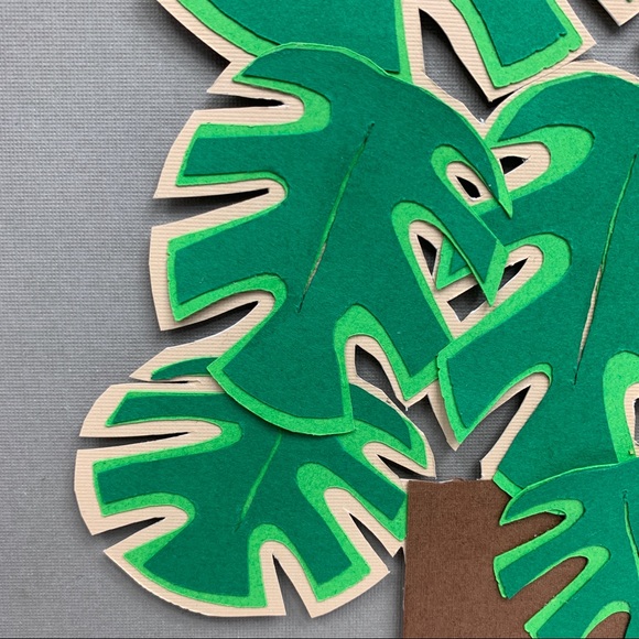 Plant love Monstera paper artwork wall hanging - Picture 8 of 11